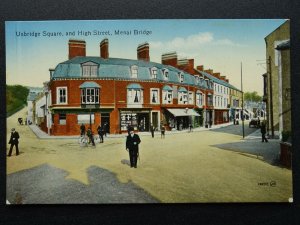Anglesey MENAI BRIDGE Uxbridge Square & High Street c1913 Postcard by Valentine
