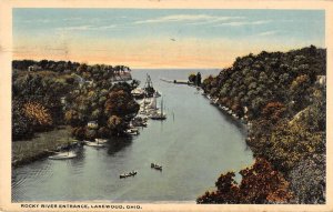 Lakewood Ohio boats ships Rocker River entrance antique pc ZE686108