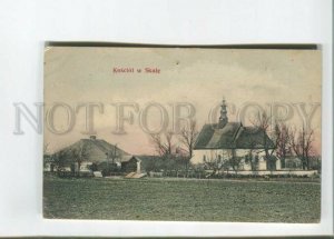 472815 POLAND Church in Rock Vintage Wolniewicz Ojcow tinted postcard