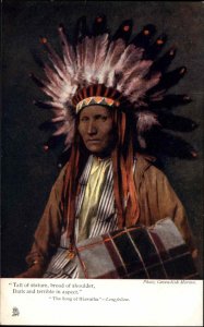 Tuck Hiawatha American Indian Indigenous Man Native Clothing c1910 Postcard