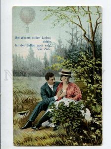 3067781 GERMAN lovers & dirigible balloon Vintage PC3