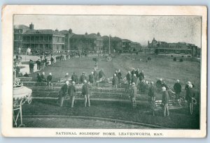 1908 Leavenworth Kansas KS Vintage Postcard National Military Home Ground Posted
