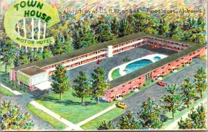 Postcard Town House Motor Hotel US 11, 82, 43 in Tuscaloosa, Alabama