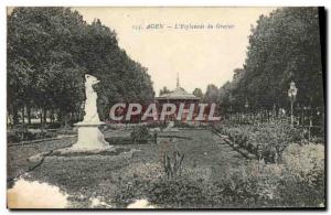 Old Postcard Agen L & # 39Esplanade Du Gravier