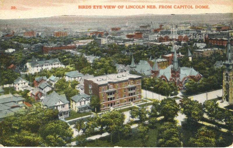 Lincoln NE Nebraska Birdseye From Capital Dome Vintage Postcard D21