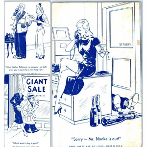 x3 LOT 1948 Ex. Sup. Comic Card Female Dominance Funny Phone Woman Control A153