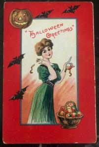 1912 Waterville OH Usa Picture Postcard PPC Cover Halloween Greetings