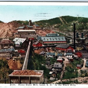 c1930s Lead, S.D. Black Hills Home Stake Mill Gold Mine RARE Postcard SD A67