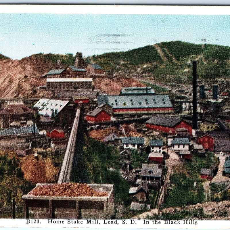 c1930s Lead, S.D. Black Hills Home Stake Mill Gold Mine RARE Postcard SD A67