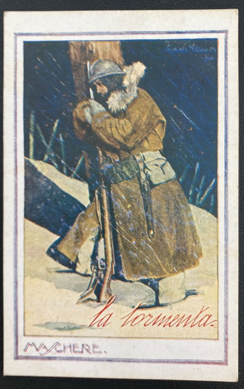 Mint Italy Picture POSTCARD Italian Army Soldier In Russian Winter