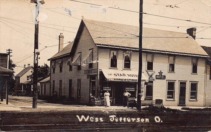 J86/ West Jefferson Ohio RPPC Postcard c1910 Madison Co Star Hotel  248