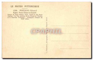 Old Postcard Poitiers Church of Our Lady the Great