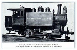 PITTSBURGH & OHIO VALLEY Railway Engine #8 ~  Etchtone 1958 Postcard