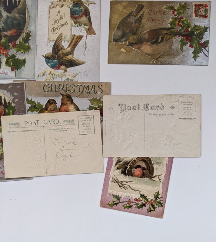 Lot of 8 Holiday bird Postcards