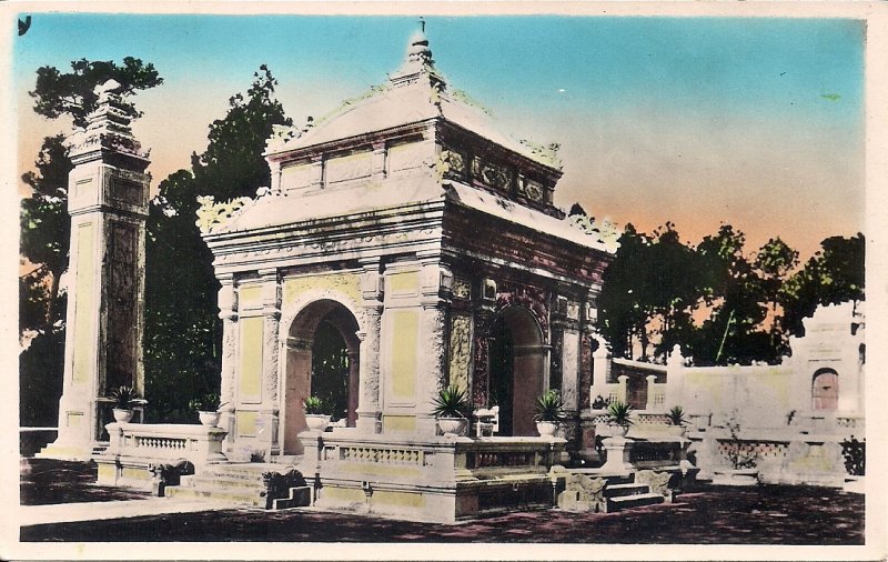 RPPC Tinted Vietnam, Hue, Imperial Tomb, 1930's French Indochina, Annam