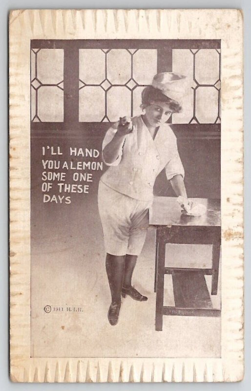 Salty Woman Chef I'll Hand You A Lemon Someday Postcard T29