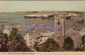 Cornwall Postcard - Falmouth Parish Church and Harbour   RS37374