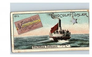 Vintage 1890's Victorian Trade Card Toblerone Swiss Chocolate - Boat on Ocean