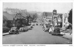 Postcard California Vallejo Virginia Street automobiles Didier 1920s 23-8978