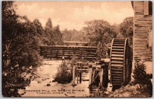 Snyder's Mill on North River Tuskaloosa Alabama Water Wheel Vintage Postcard