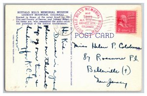 c1953 Postcard CO Buffalo Bill's Memorial Museum Lookout Mountain Colorado 