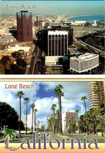 2~4X6 Postcards Long Beach, CA California BIRD'S EYE VIEW~OCEAN AVE STREET SCENE