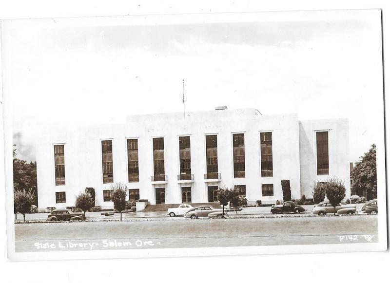 RPPC Salem Oregon State Library 1930s & 1940s Cars