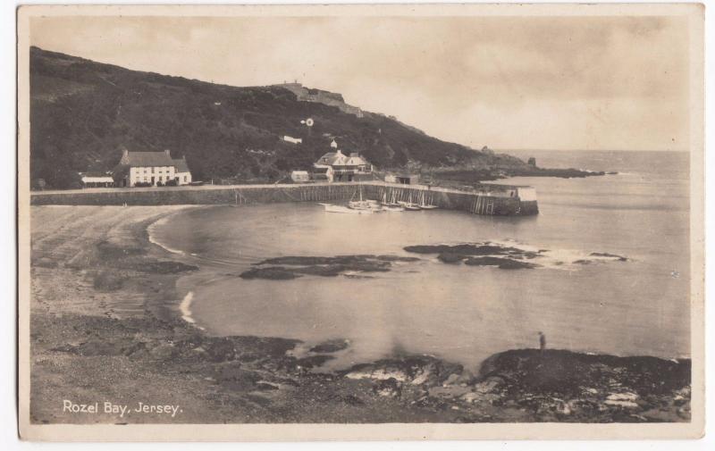 Jersey; Rozel Bay RP PPC, 1935 Local PMk to Reynolds, Tuckton Rd, Bournemouth 