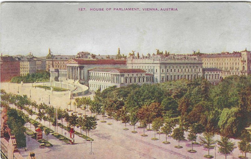 1923 House of Parliament, Vienna, Austria Divided Back Postcard