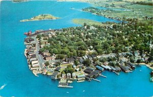 Postcard New York Clayton Aerial View Thousand Islands Teich Photo Co 23-8443