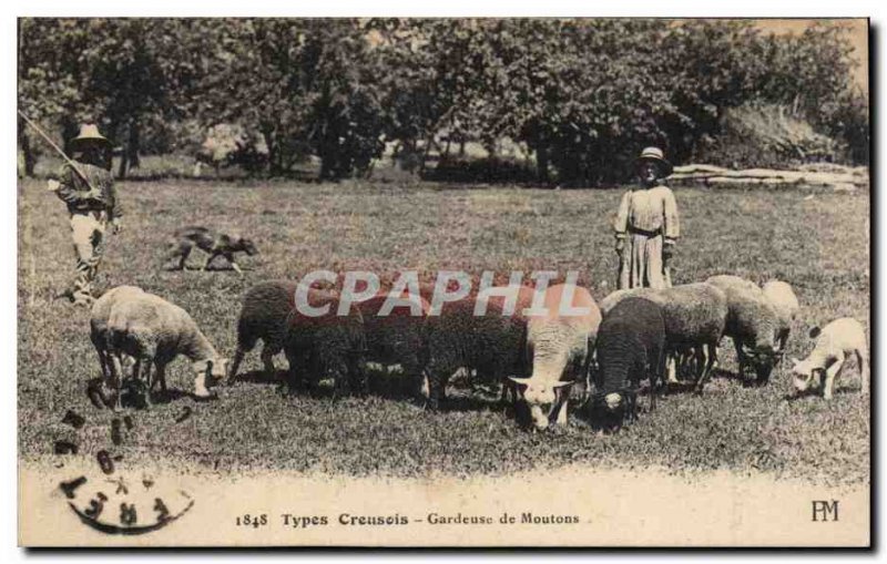 Postcard Old Types Creuse Sheep Breeding Gardeuse Creuse