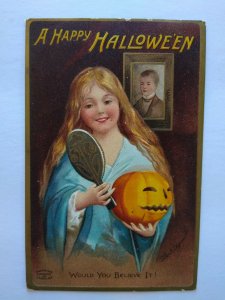 Halloween Postcard Ellen Clapsaddle 1909 Emboss Original Schenectady NY Vintage