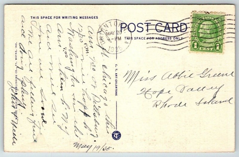 Grotto  Fort Wayne  Indiana  County   Postcard  1935