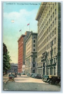 Winnipeg Manitoba Canada Postcard Lombard Street Showing Grain Exchange 1936