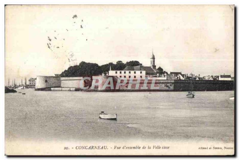 Old Postcard Concarneau Overview of the City close