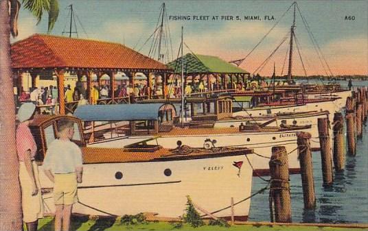 Florida Miami Fishing Fleet At Pier