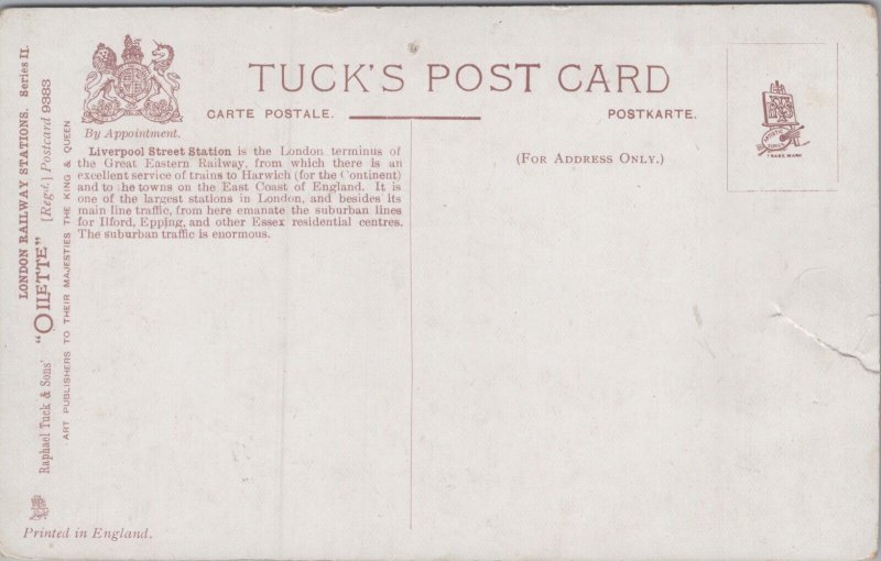 England Liverpool Street Station Vintage Postcard C364