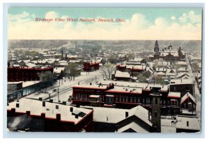 1912 Birdseye View West Newark Buildings And Road Newark Ohio OH Postcard