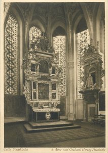 Postcard Germany Celle Stadtkirche Architecture Church Interior Altar  statue