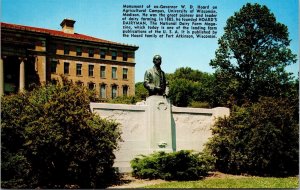Vtg Madison WI University of Wisconsin Govenor W.D. Heard Monument Postcard