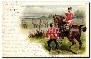 Postcard Old Army Infantry Advancing to attack