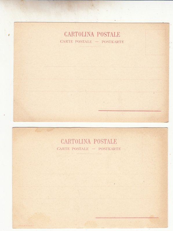 P1901 2 dif views tempio di nettuno old postcards unused italy