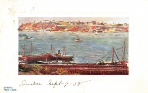 Vintage Postcard 1910's Quebec From Levis Ferry Boats Oilette Raphael Tuck & Son