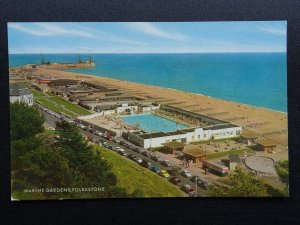 Kent FOLKESTONE MARINE GARDENS & OUTDOOR LIDO c1970s Postcard by J Salmon