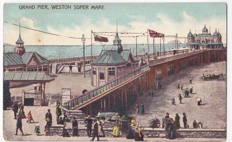 Somerset; Grand Pier, Weston Super Mare PPC Unposted, c 1910's