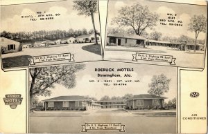 Roebuck Motels Birmingham AL Multi Views Vintage Postcard E36