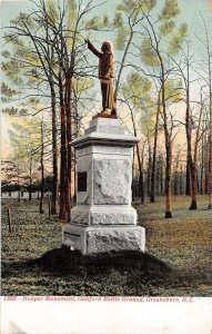 J54/ Greensboro North Carolina Postcard c1915o Hooper Monument Battle 76