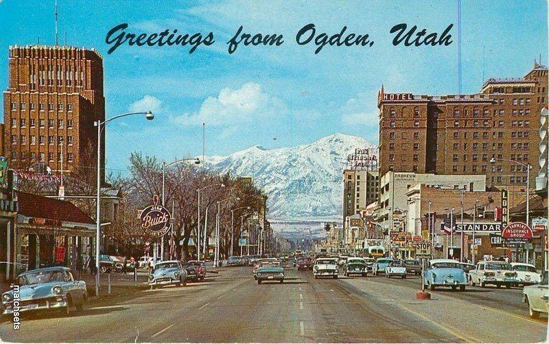 Autos 1950s Ogden Utah Washington Boulevard Standard Chevron Seaich 10065