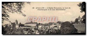 Postcard Avallon Old Church St Lazare tou of Escharguet and turn Beurdelaine