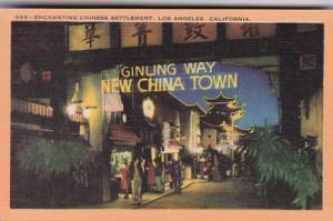 California Los Angeles New Chinatown Ginling Way At Night